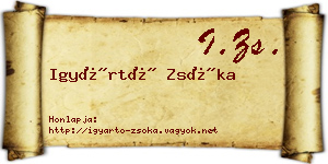 Igyártó Zsóka névjegykártya